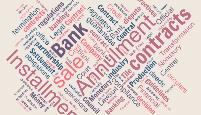 Annulment of two installment sale contracts of the bank, along with the obtained guarantees